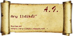 Ary Ildikó névjegykártya