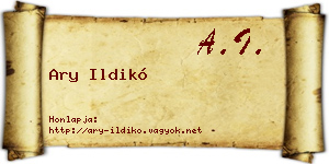 Ary Ildikó névjegykártya