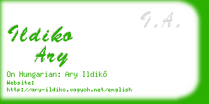 ildiko ary business card